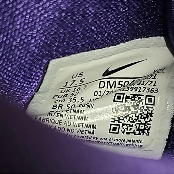 New 17.5 Nike PG 5 TB Paul George Basketball Shoes Purple / White DM5045-502 Men - Picture 13 of 13